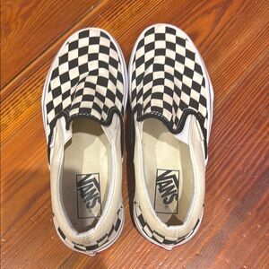 Vans Black and White Checkerboard Slip-On Sneakers